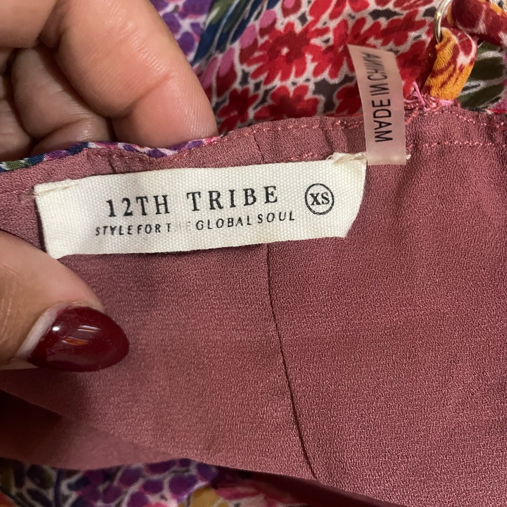 12th Tribe Pink Floral Ruffle Maxi Dress - Picture 2 of 16